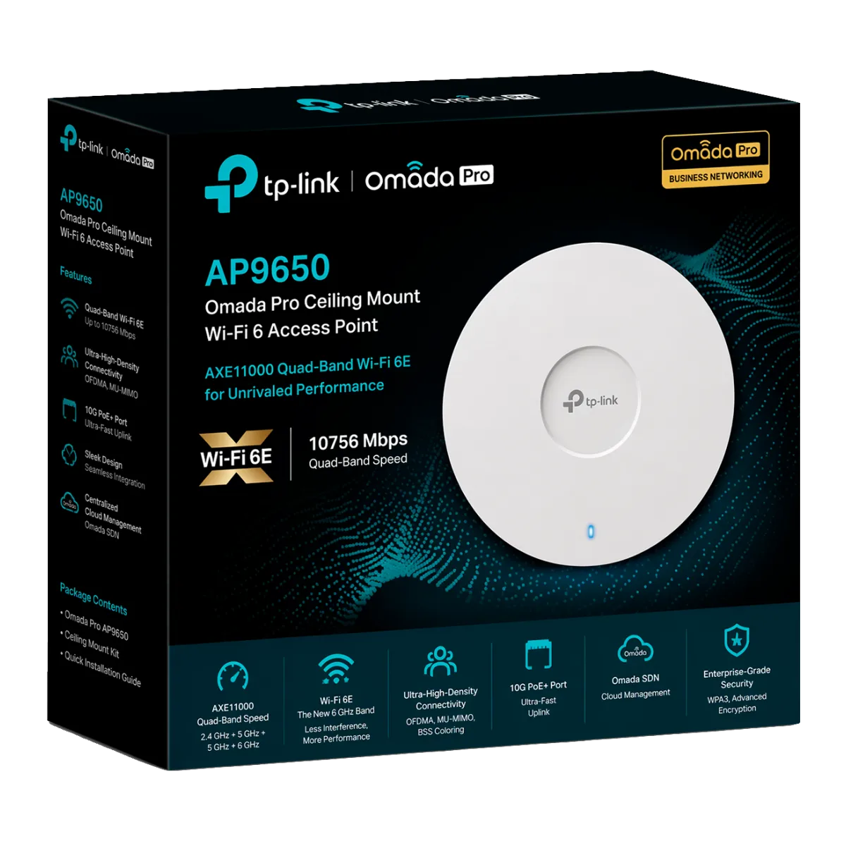 TP-Link Omada Pro AP9650 / AX3000 Гигабитная беспроводная потолочная точка доступа WiFi 6