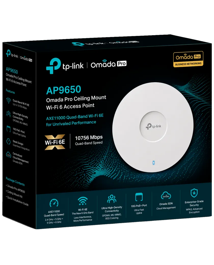 TP-Link Omada Pro AP9650 / AX3000 Гигабитная беспроводная потолочная точка доступа WiFi 6