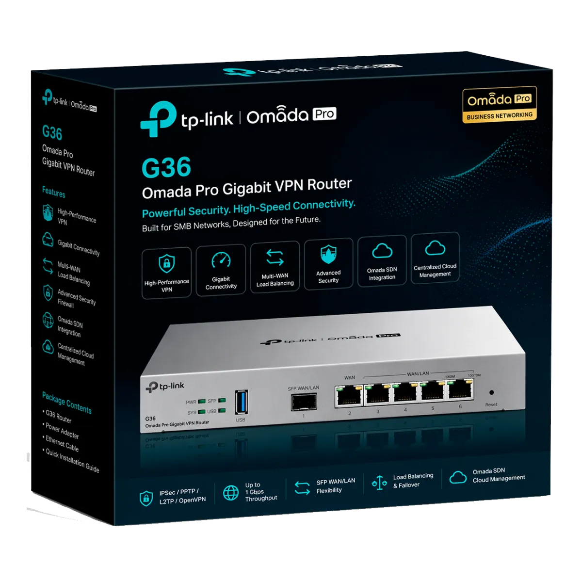 TP-Link Omada Pro G36 / Многофункциональный VPN-маршрутизатор с гигабитными портами.