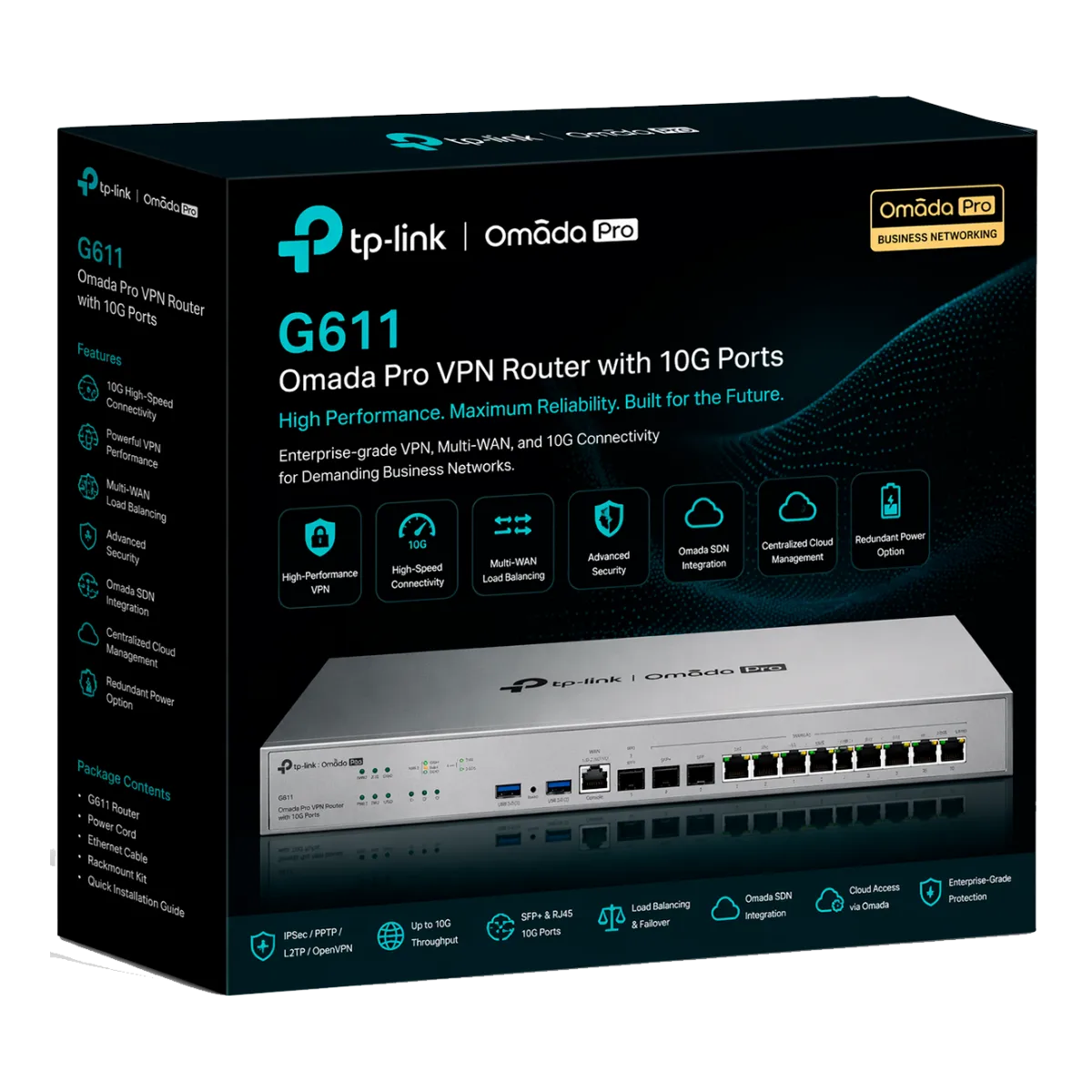 TP-Link Omada Pro G611 / Multi-WAN VPN-маршрутизатор с портами 10Gb