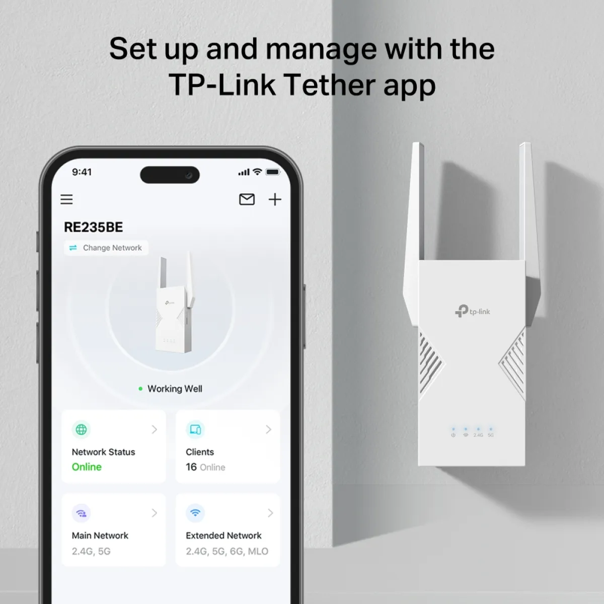 TP-Link RE235BE / BE3600 Двухдиапазонный усилитель сигнала Wi-Fi 7 с EasyMesh, MLO и портом 2.5GbE