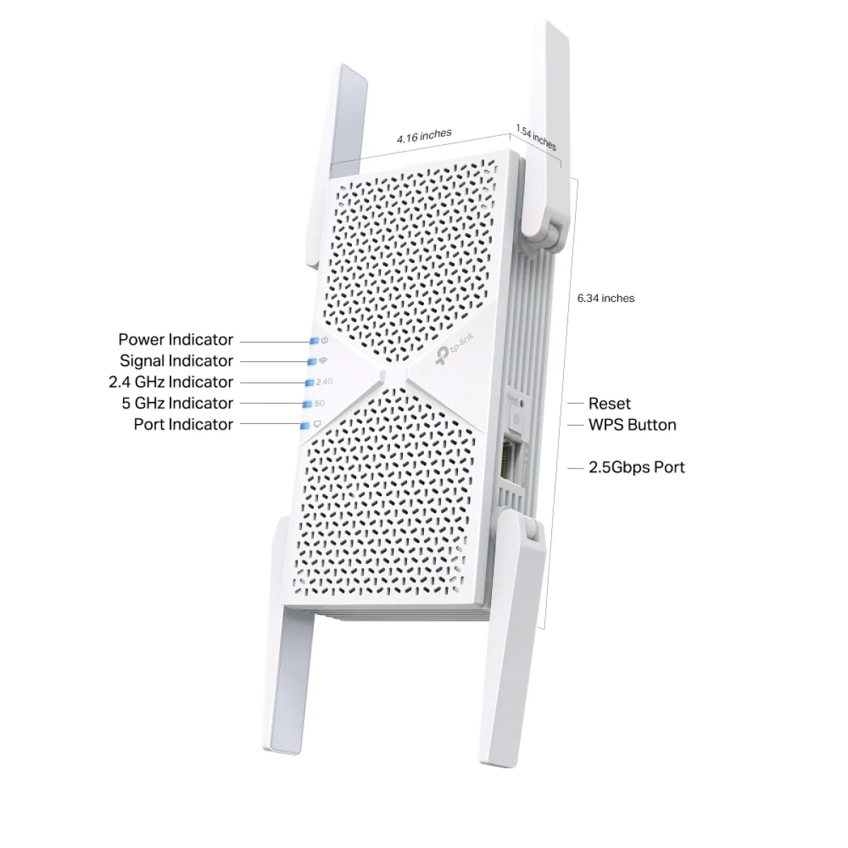 TP-Link RE405BE / BE6500 Двухдиапазонный усилитель сигнала Wi-Fi 7 с 2.5GbE, EasyMesh и MLO