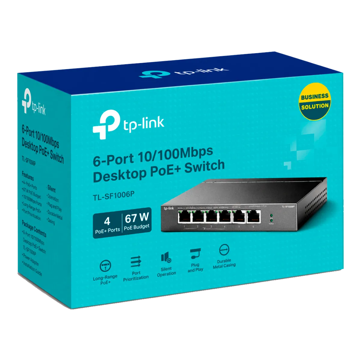 TP-Link TL-SF1006P / 6-портовый настольный коммутатор с 4 портами PoE+