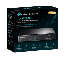TP-Link TL-SF1008P / 8-портовый настольный коммутатор с 4-портами PoE+