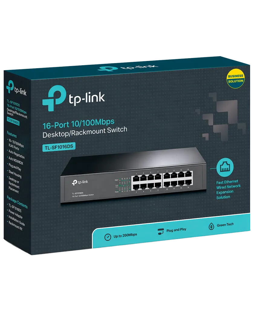 TP-Link TL-SF1016DS / 16-портовый коммутатор (настольный/ монтируемый в стойку)
