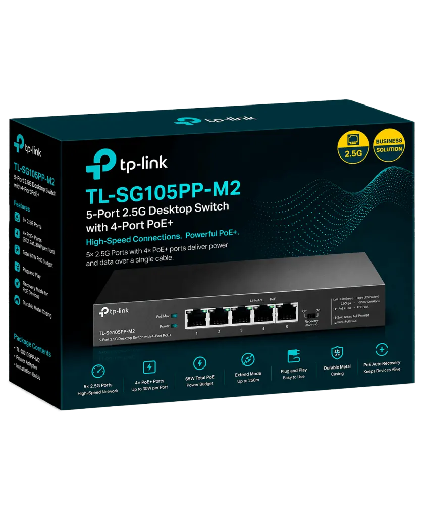 TP-Link TL-SG105-M2 / 5-портовый настольный коммутатор 2,5G