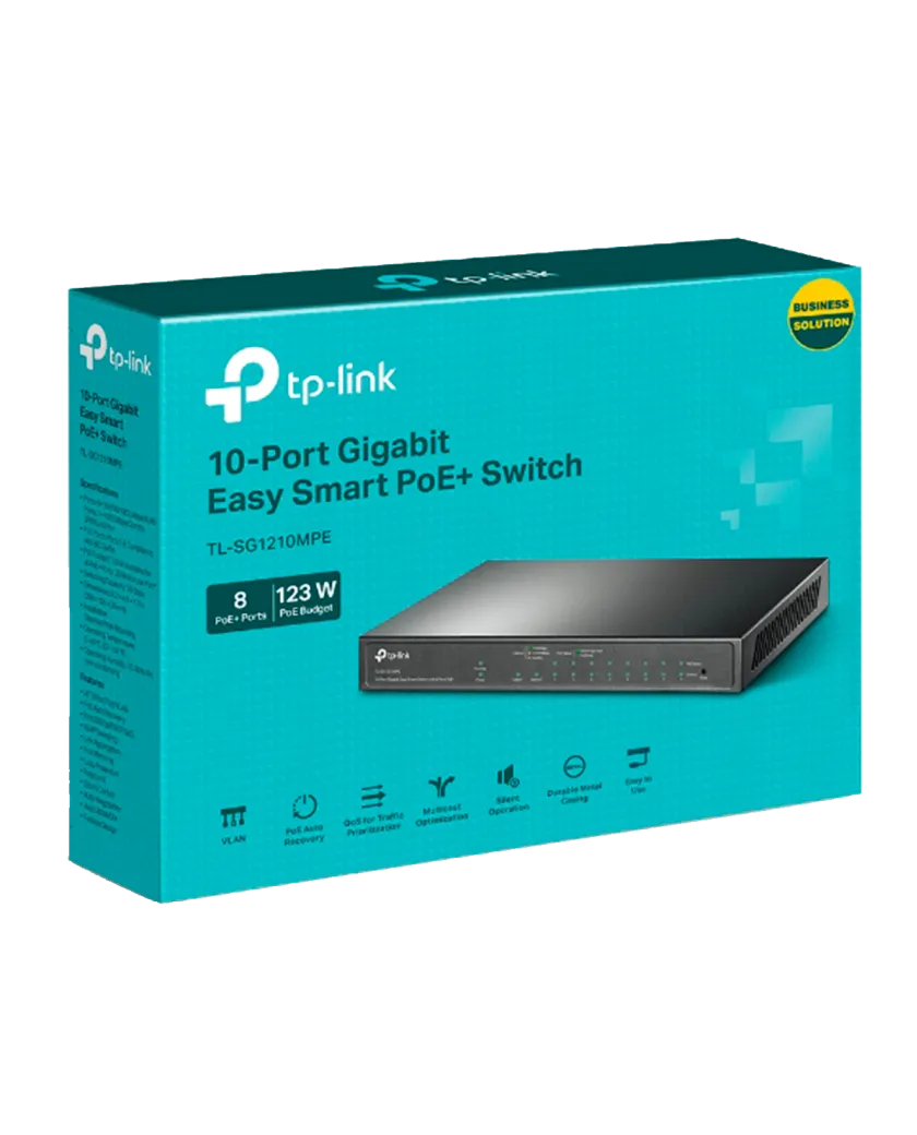 TP-Link TL-SG1210MPE / Easy Smart гигабитный коммутатор с 8 портами PoE+ и 2 SFP слотами