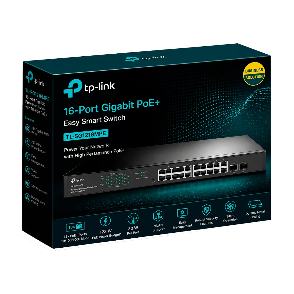 TP-Link TL-SG1218MPE / Easy Smart гигабитный коммутатор с 16 портами PoE+ и 2 SFP слотами