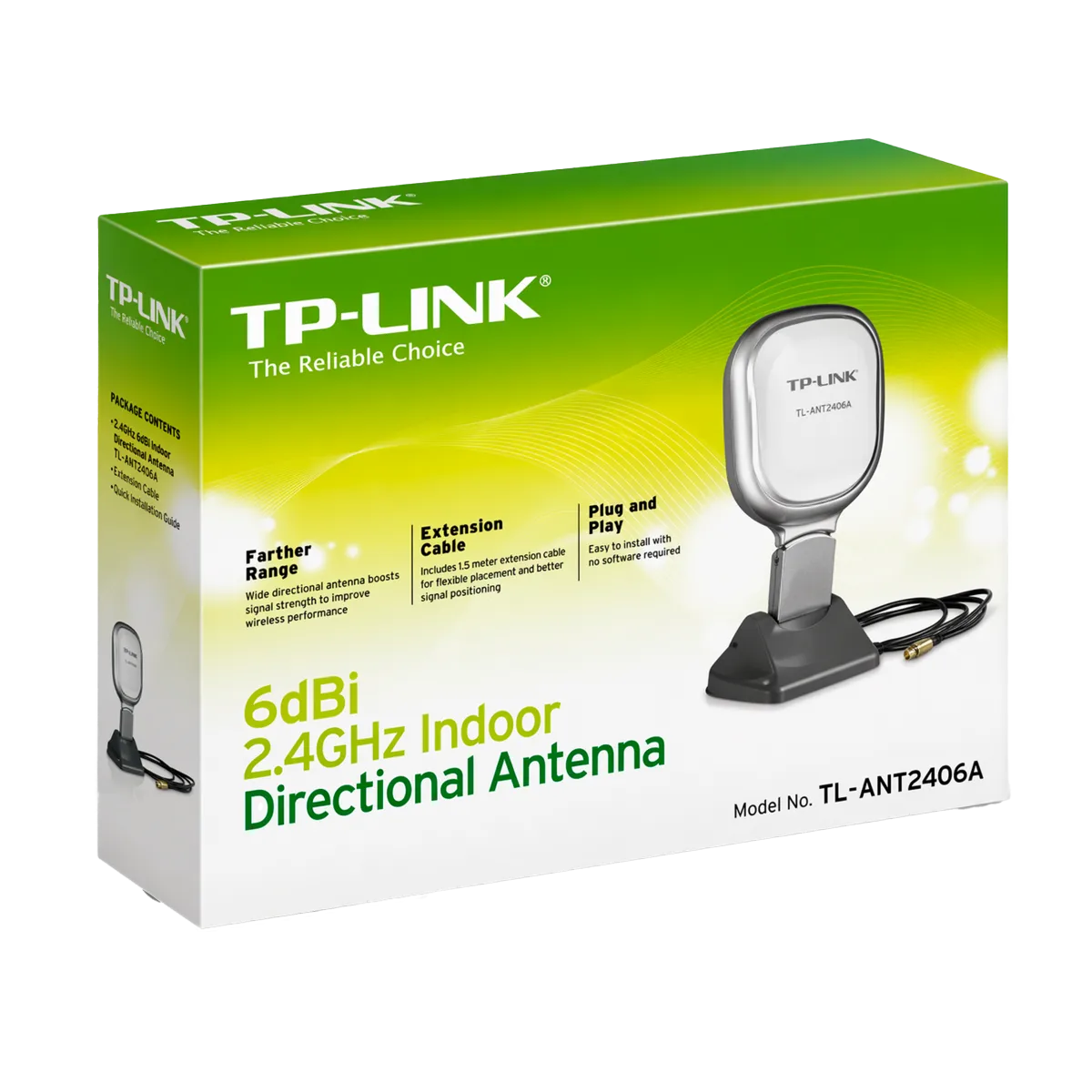 TP-Link TL-ANT2406A / 2,4 ГГц направленная 6 дБи антенна для помещения