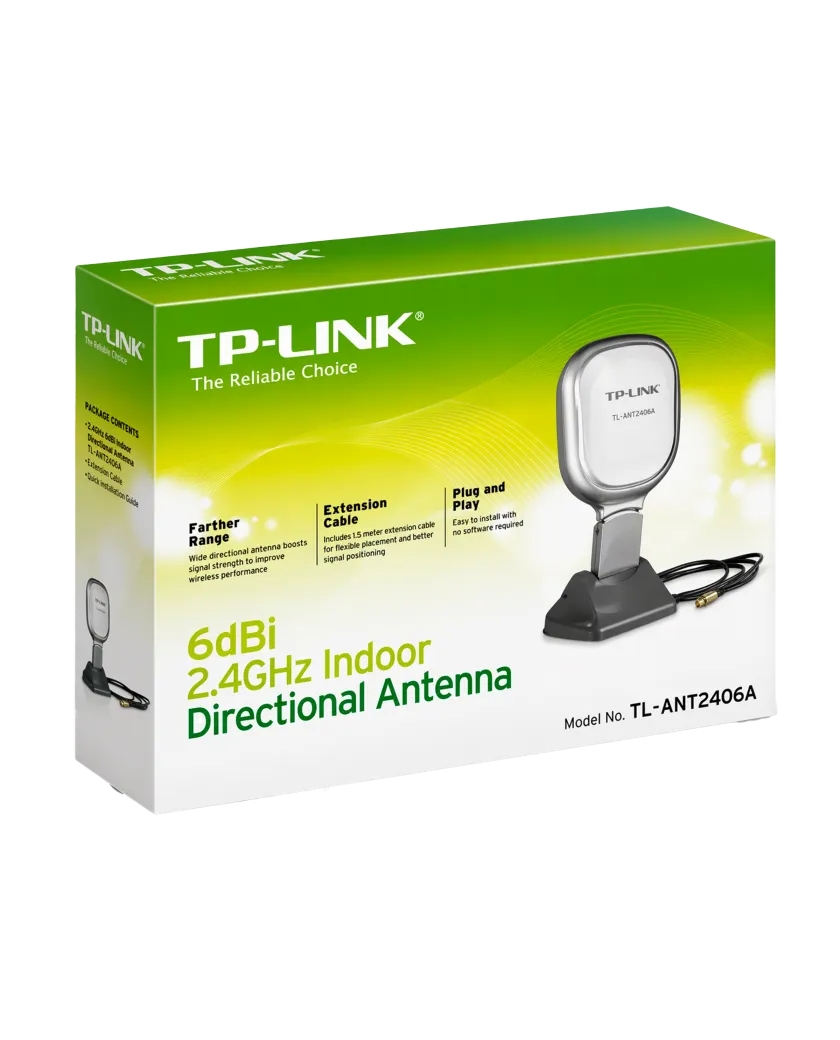 TP-Link TL-ANT2406A / 2,4 ГГц направленная 6 дБи антенна для помещения