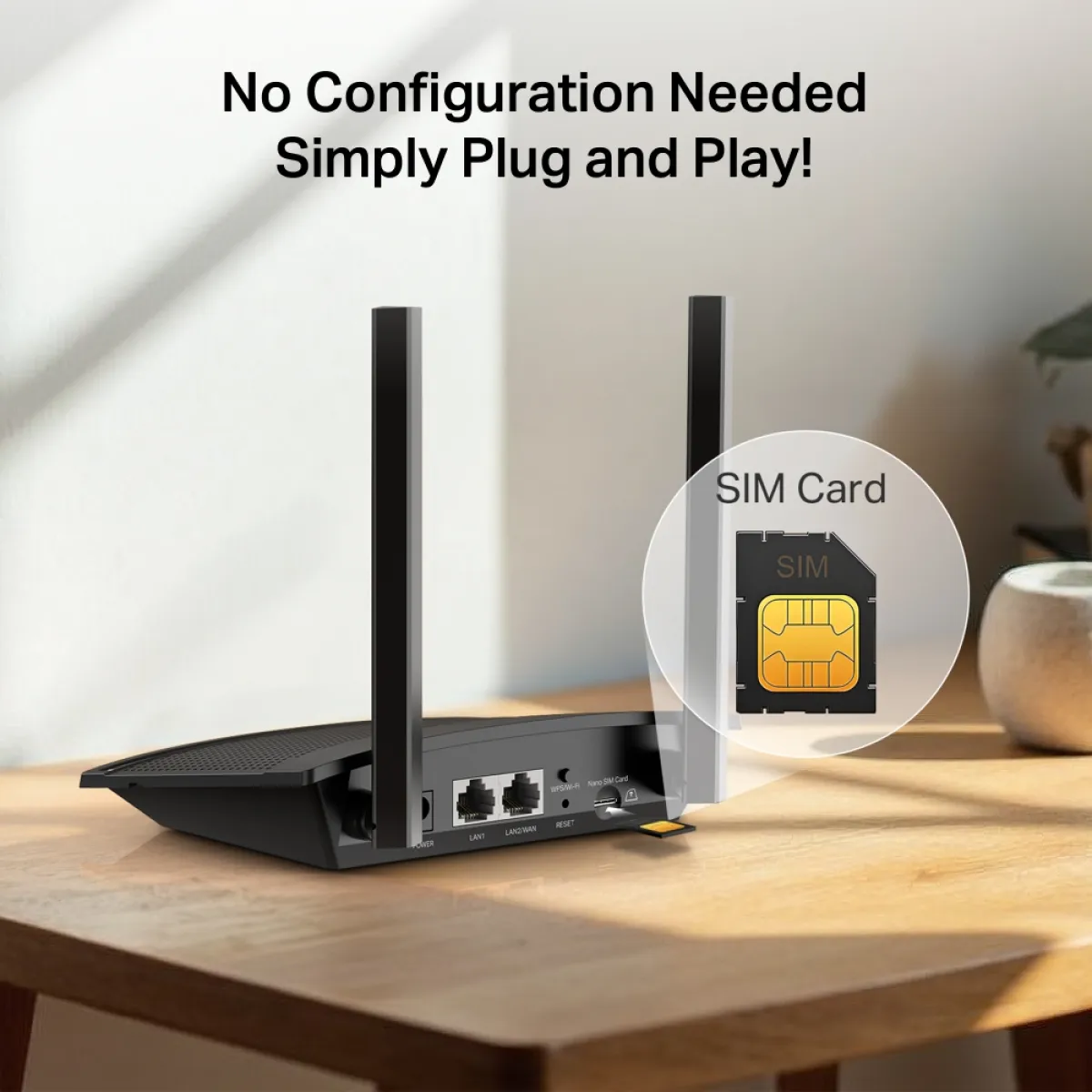 TP-Link TL-MR101 / N300 Беспроводной 4G LTE-роутер Wi-Fi 4 с Nano-SIM, двумя LTE-антеннами и 2×100 Мбит/с Ethernet