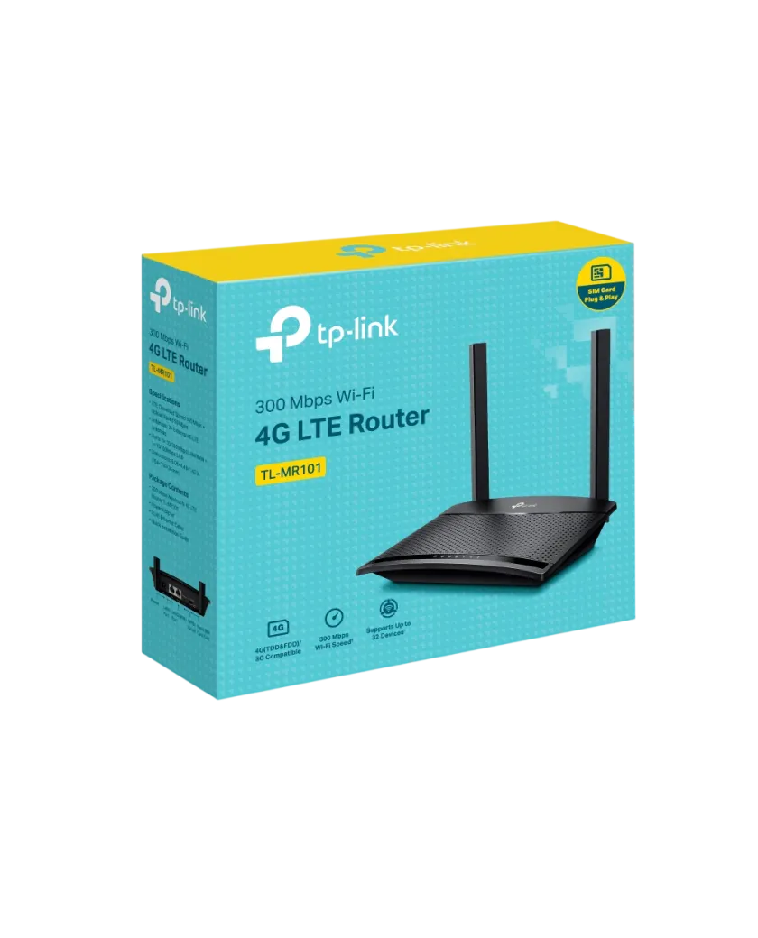 TP-Link TL-MR101 / N300 Беспроводной 4G LTE-роутер Wi-Fi 4 с Nano-SIM, двумя LTE-антеннами и 2×100 Мбит/с Ethernet