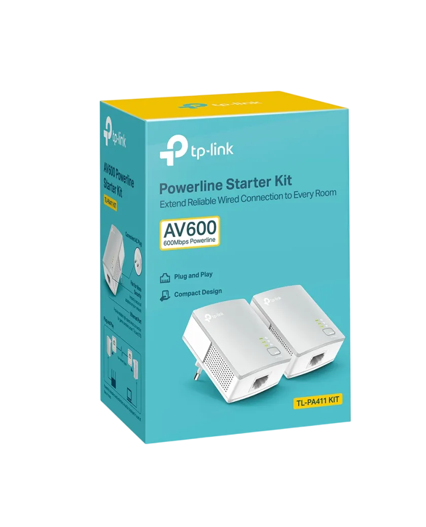 TP-Link TL-PA411 KIT / AV600 Комплект из 2 Powerline-адаптеров HomePlug AV с Ethernet 100 Мбит/с