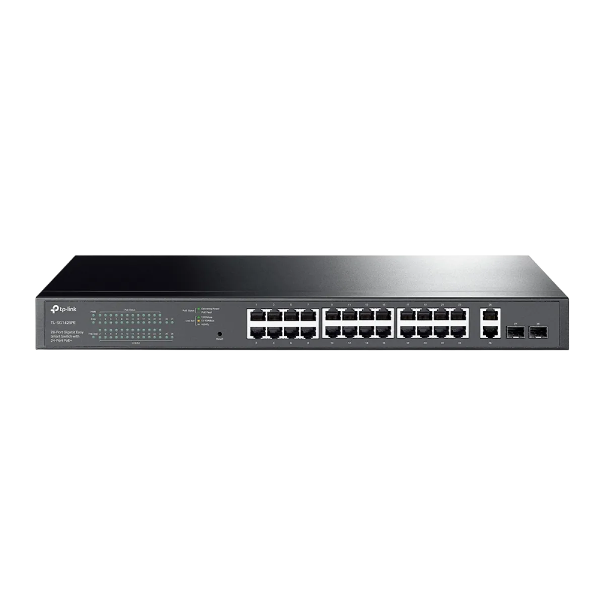TP-Link TL-SG228PE / 28-портовый гигабитный Easy Managed коммутатор с 24 портами PoE+ и 2 SFP