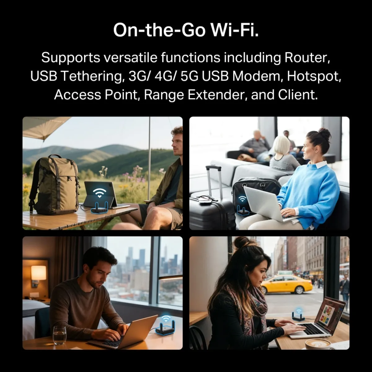 TP-Link TL-WR1512X / AX1500 Портативный двухдиапазонный роутер Wi-Fi 6 с Gigabit Ethernet, USB-C и WireGuard VPN