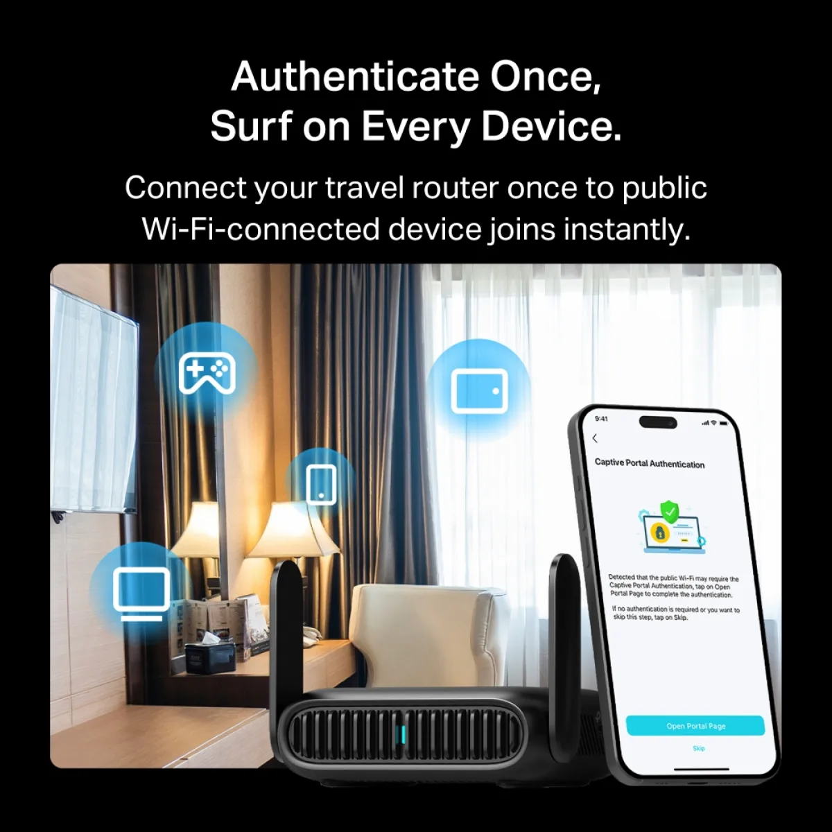 TP-Link TL-WR1512X / AX1500 Портативный двухдиапазонный роутер Wi-Fi 6 с Gigabit Ethernet, USB-C и WireGuard VPN