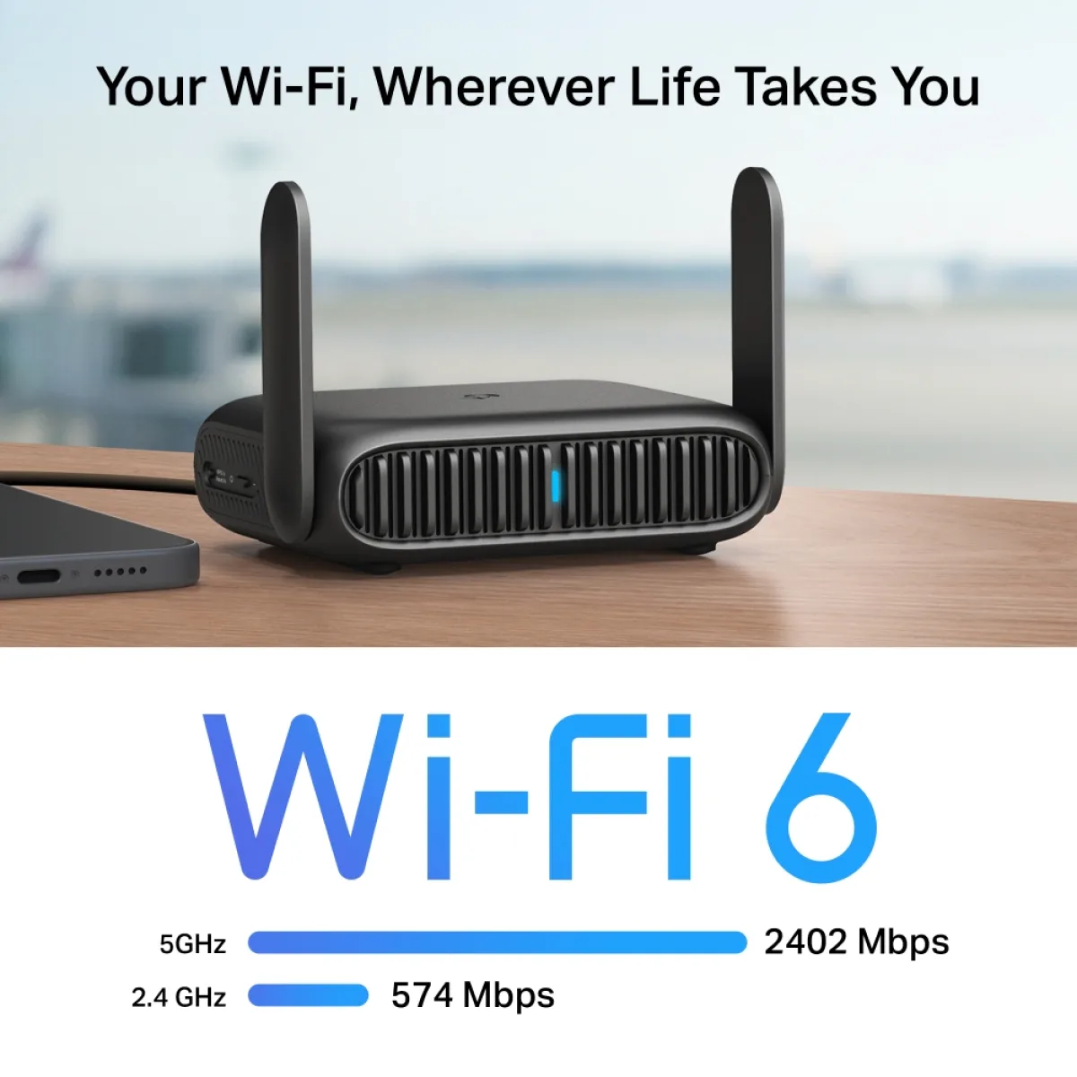 TP-Link TL-WR3012X / AX3000 Портативный двухдиапазонный роутер Wi-Fi 6 с 2.5GbE, USB-C и WireGuard VPN