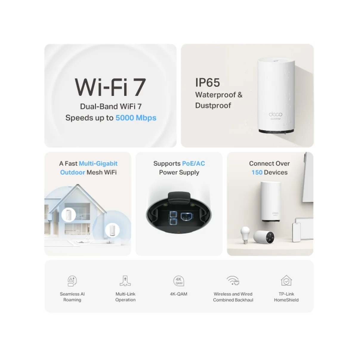 TP-Link Deco BE25-Outdoor (1-pack) / BE5000 Outdoor / Indoor Mesh WiFi 7 Router