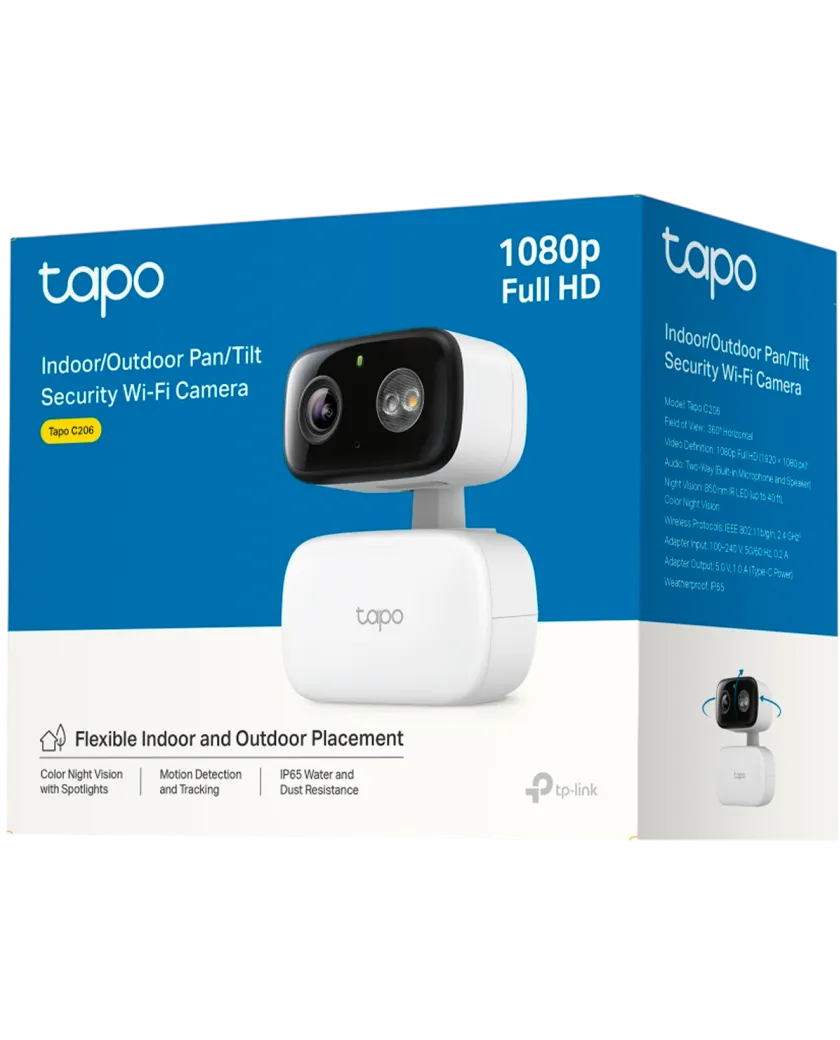 TP-Link Tapo C206 / Умная внтренняя/наружная поворотно-наклонная камера