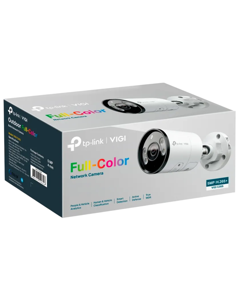 TP-Link VIGI C355 (4мм) / 5MP Full-Color Уличная цилиндрическая IP-камера