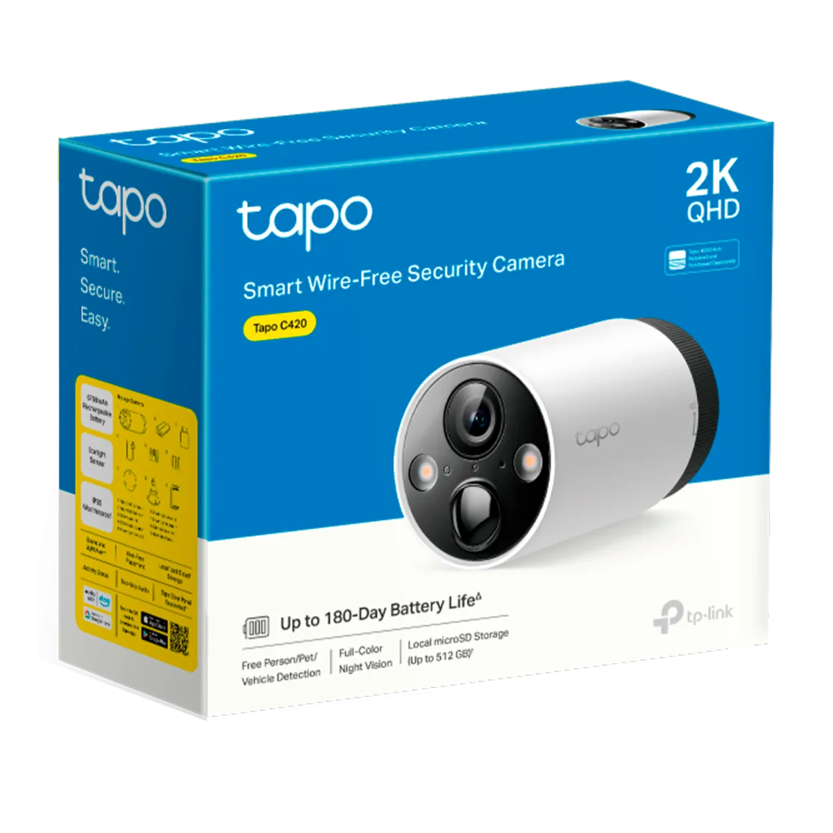 TP-Link Tapo C420 / Умная внутренняя/наружная камера с аккумулятром и поддержкой ИИ
