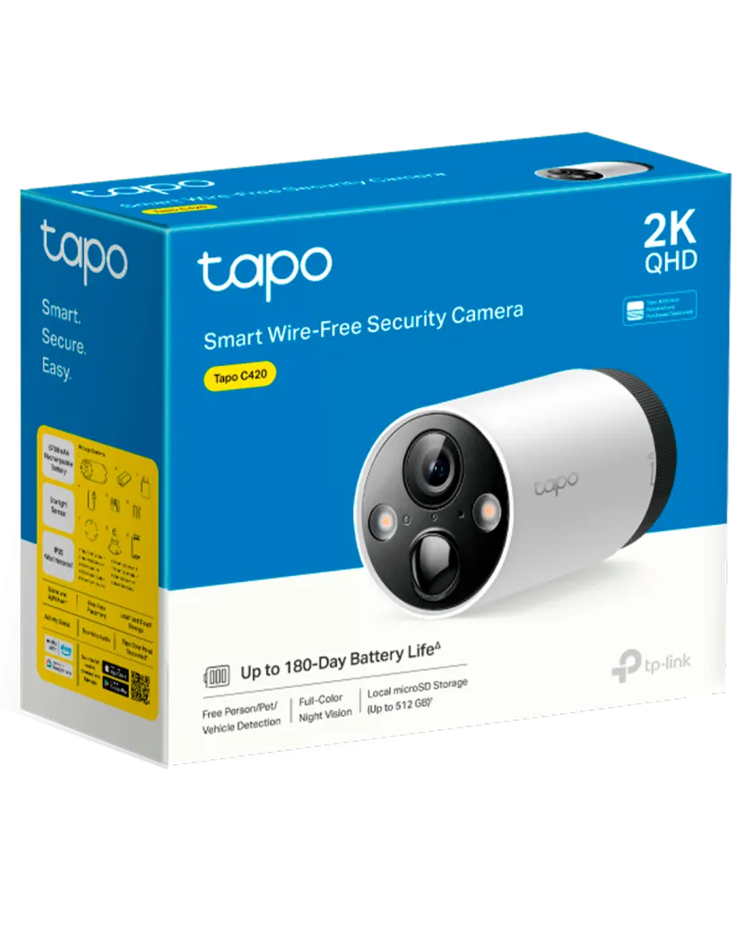 TP-Link Tapo C420 / Умная внутренняя/наружная камера с аккумулятром и поддержкой ИИ