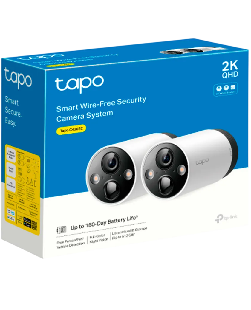 TP-Link Tapo C420S2 / Умная система видеонаблюдения с 2 камерами с аккумулятром и поддержкой ИИ