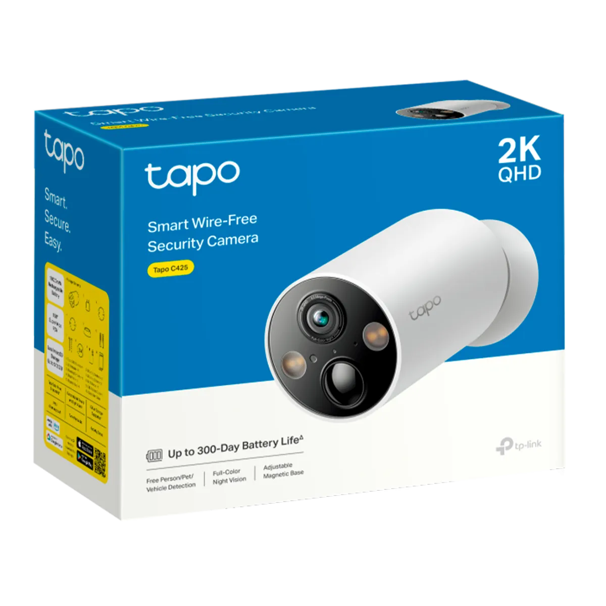 TP-Link Tapo C425 / Умная внутренняя/наружная камера с аккумулятором и поддержкой ИИ