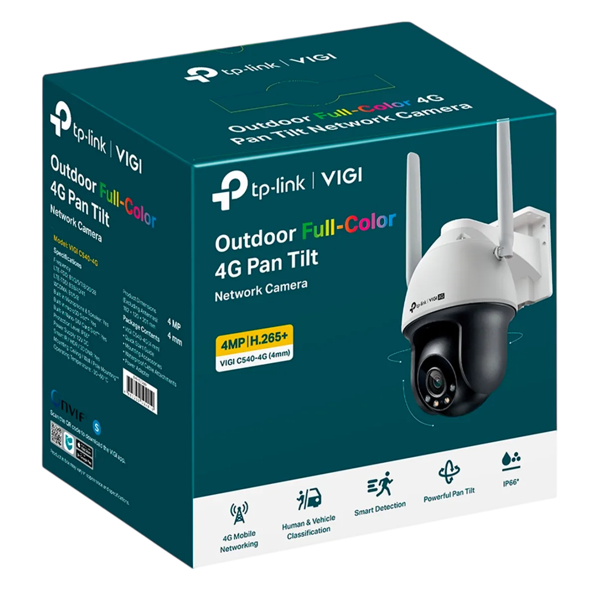 TP-Link VIGI C540-4G (4мм) / 4MP ColorPro Уличная поворотно-наклонная IP-камера с поддержкой 4G