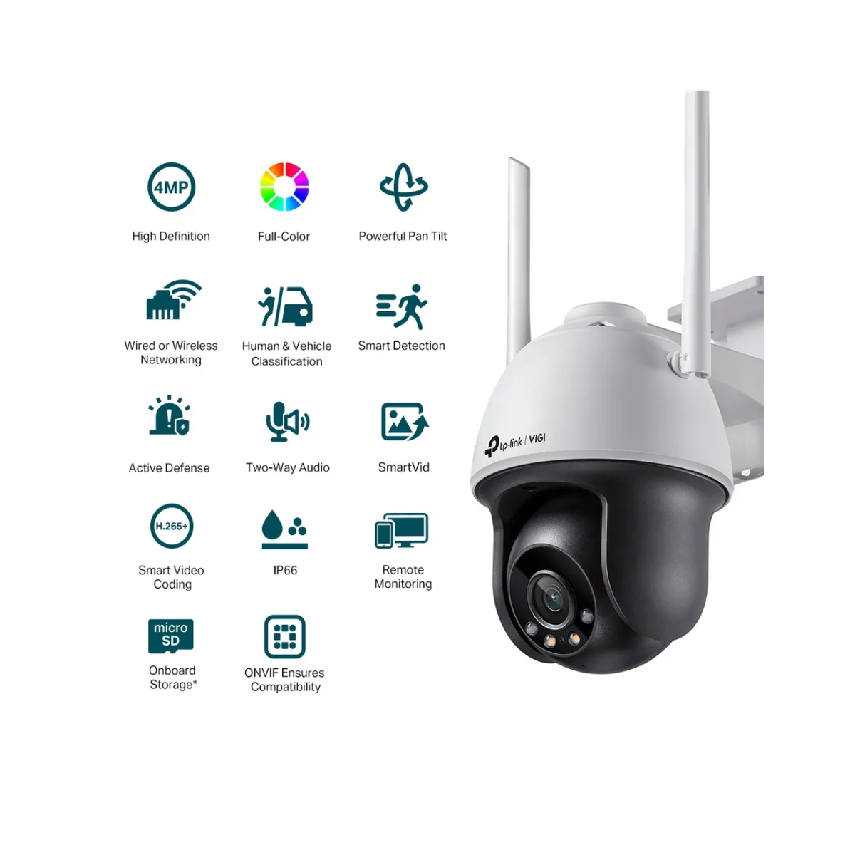 TP-Link VIGI C540-W (4мм) / 4MP Full-Color Уличная поворотно-наклонная IP-камера с Wi-Fi