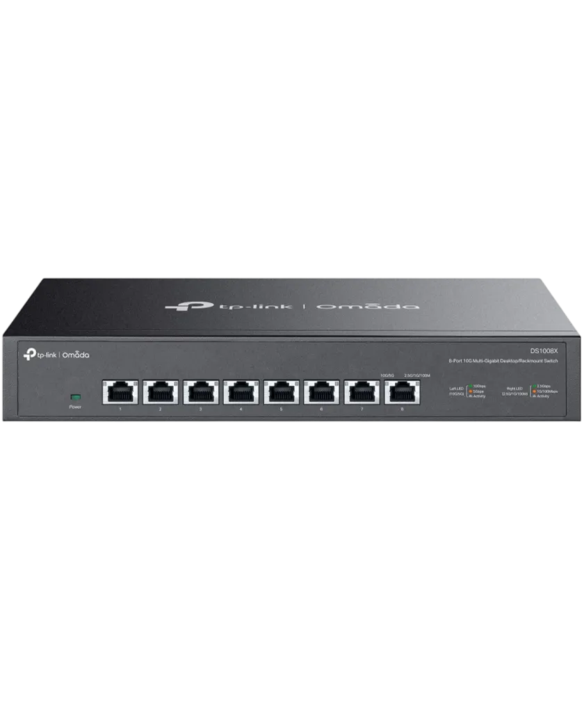 TP-Link Omada DS1008X / 8-портовый 10G неуправляемый коммутатор для рабочего стола/стойки