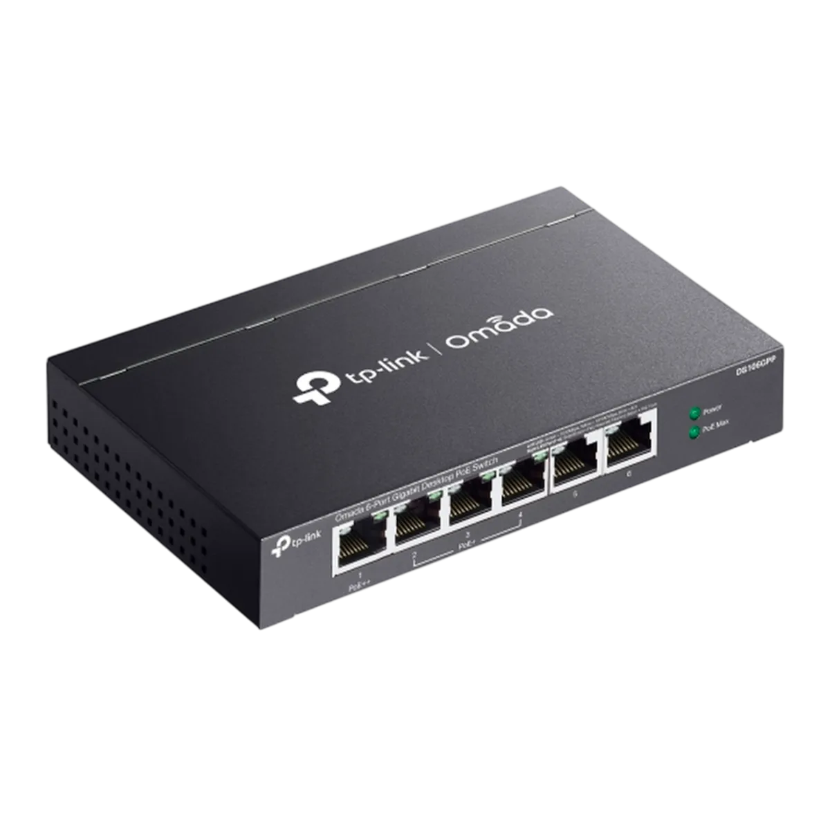 TP-Link Omada DS106GPP / 6-портовый гигабитный неуправляемый настольный коммутатор с 3-портовым PoE+ и 1-портовым PoE++