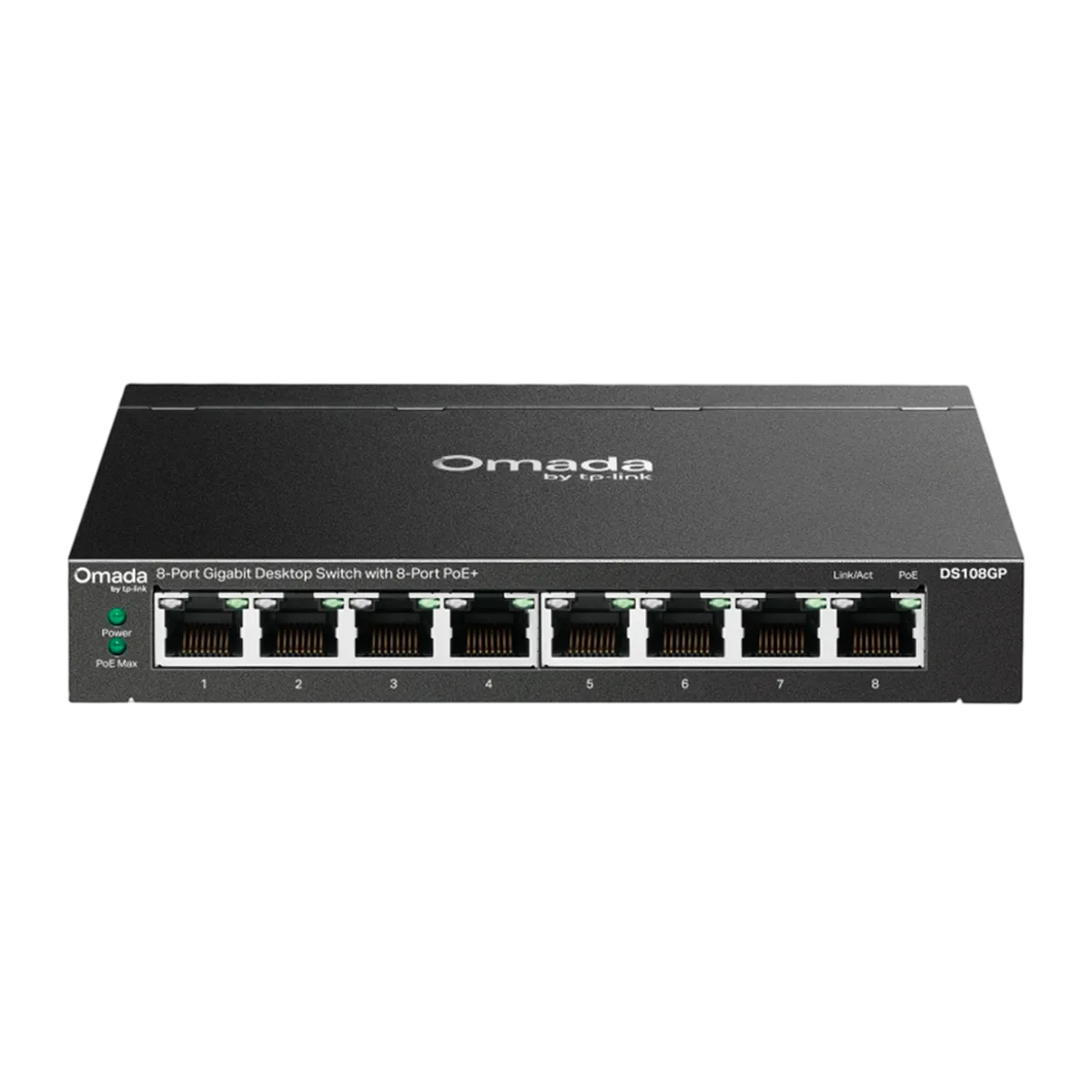 TP-Link Omada DS108GP / 8-портовый гигабитный неуправляемый рабочий коммутатор с 8-портовым PoE+