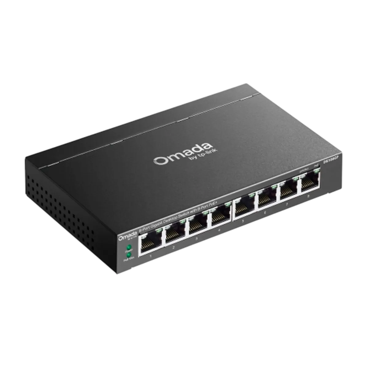 TP-Link Omada DS108GP / 8-портовый гигабитный неуправляемый рабочий коммутатор с 8-портовым PoE+