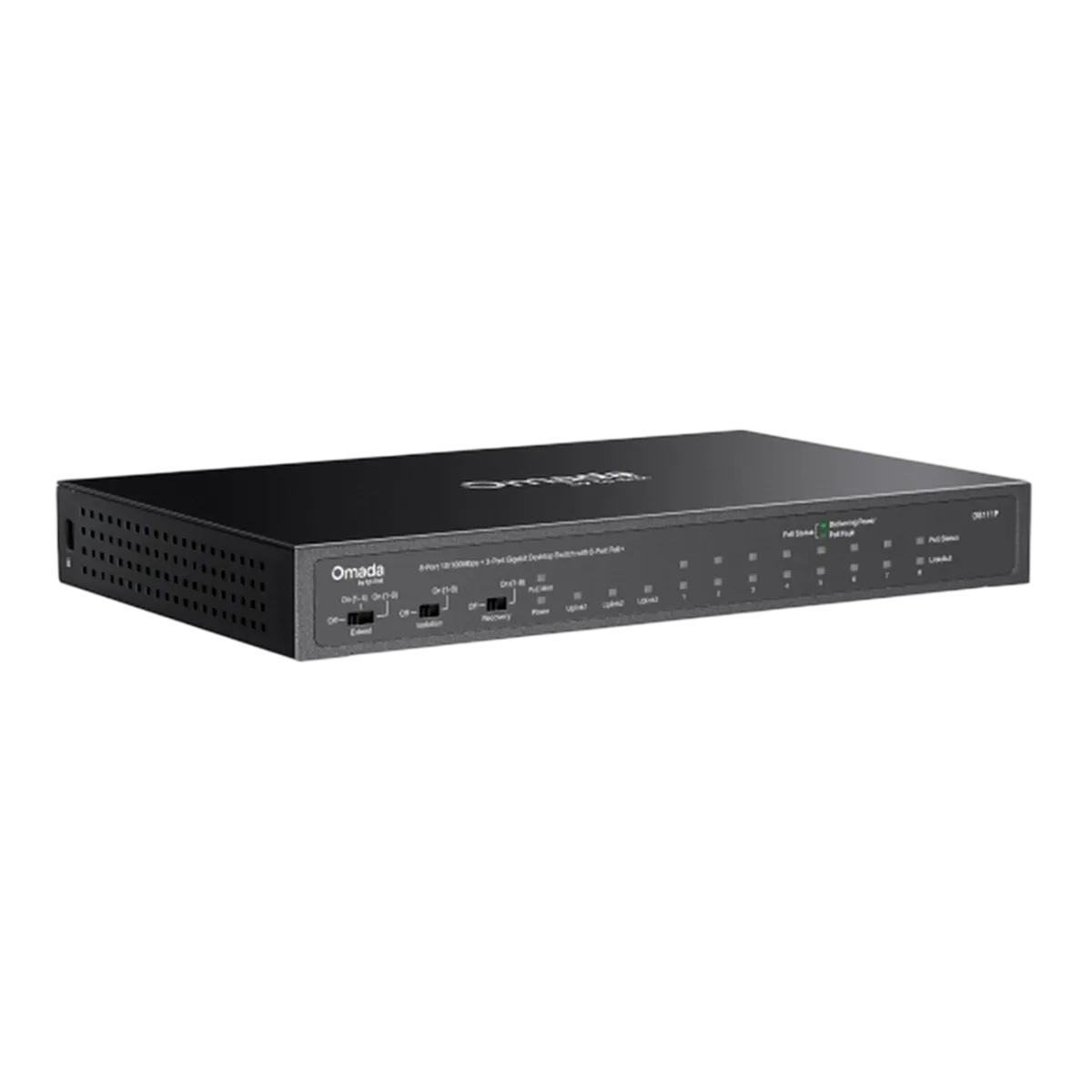 TP-Link Omada DS111P / 8-портовый 10/100 Мбит/с + 3-портовый гигабитный неуправляемый десктопный коммутатор с 8-портовым PoE+