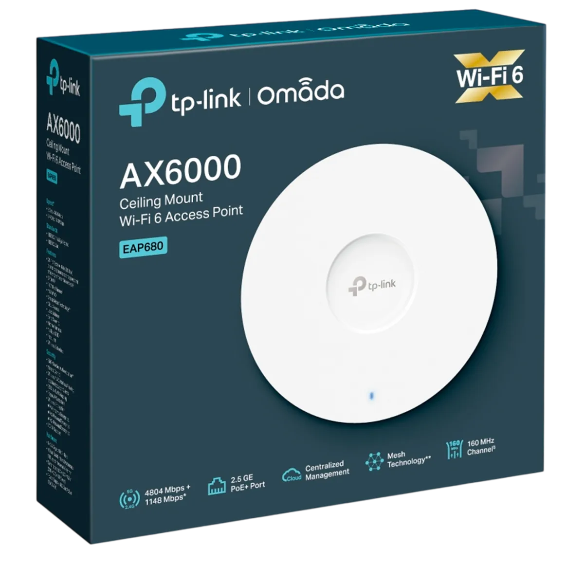 TP-Link Omada EAP680 / AX6000 Беспроводная мультигигабитная потолочная точка доступа Wi-Fi 6