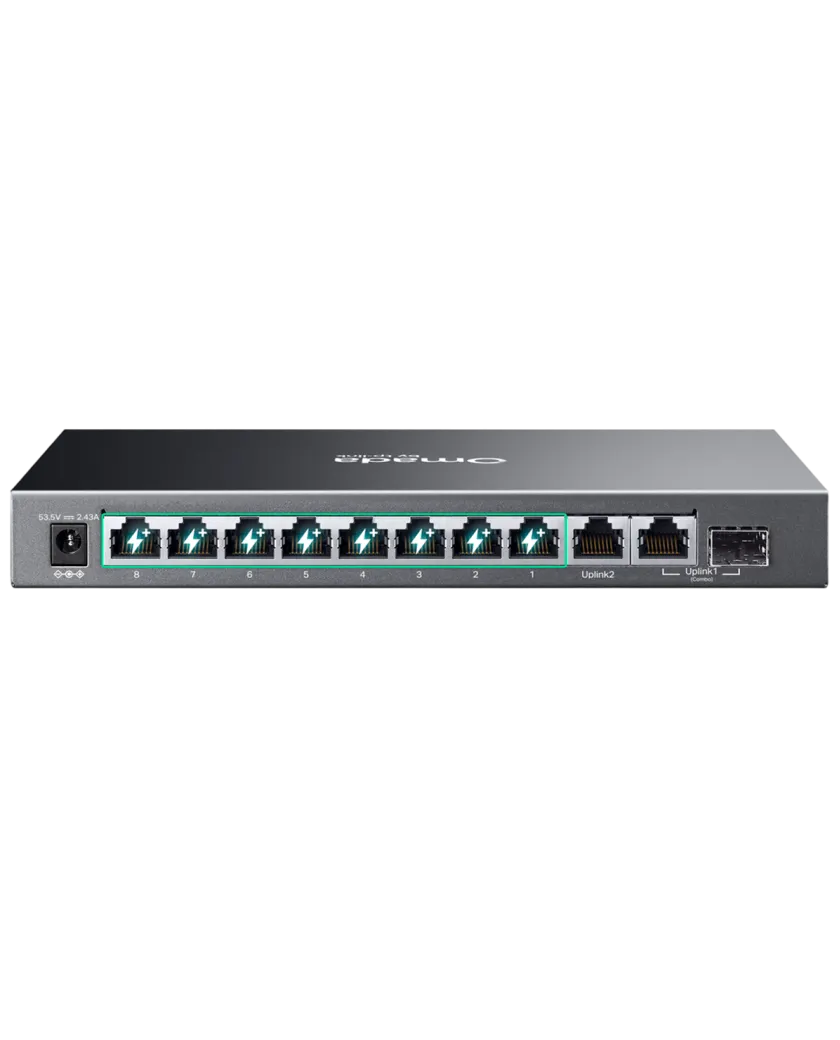 TP-Link Omada ES210GMP / Коммутатор 10-портовый гигабитный Easy Managed с 8 портами PoE+