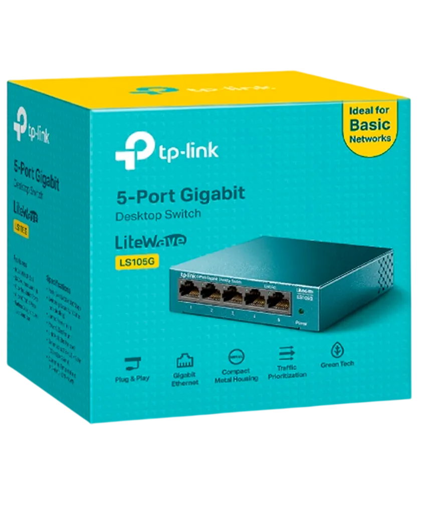 TP-Link LS105G / Коммутатор неуправляемыйс 5 портами 10/100/1000 Мбит/с