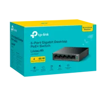TP-Link LS105GP / Коммутатор неуправляемый гигабитный 5-портовый PoE (4 порта PoE+ и 1 порт без PoE)