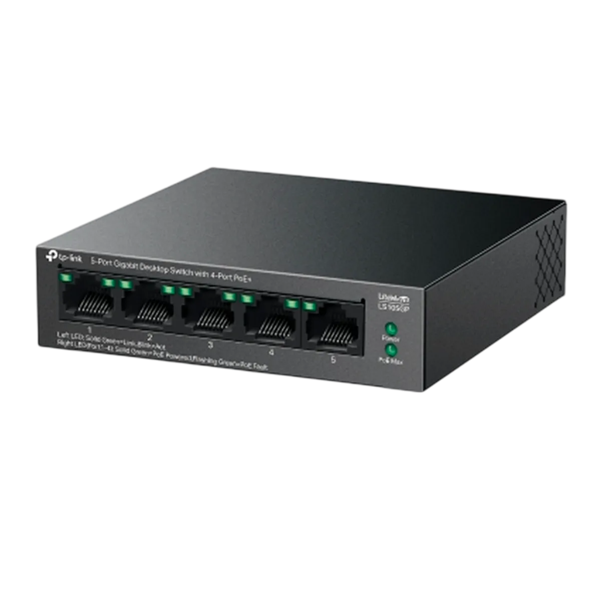 TP-Link LS105GP / Коммутатор неуправляемый гигабитный 5-портовый PoE (4 порта PoE+ и 1 порт без PoE)