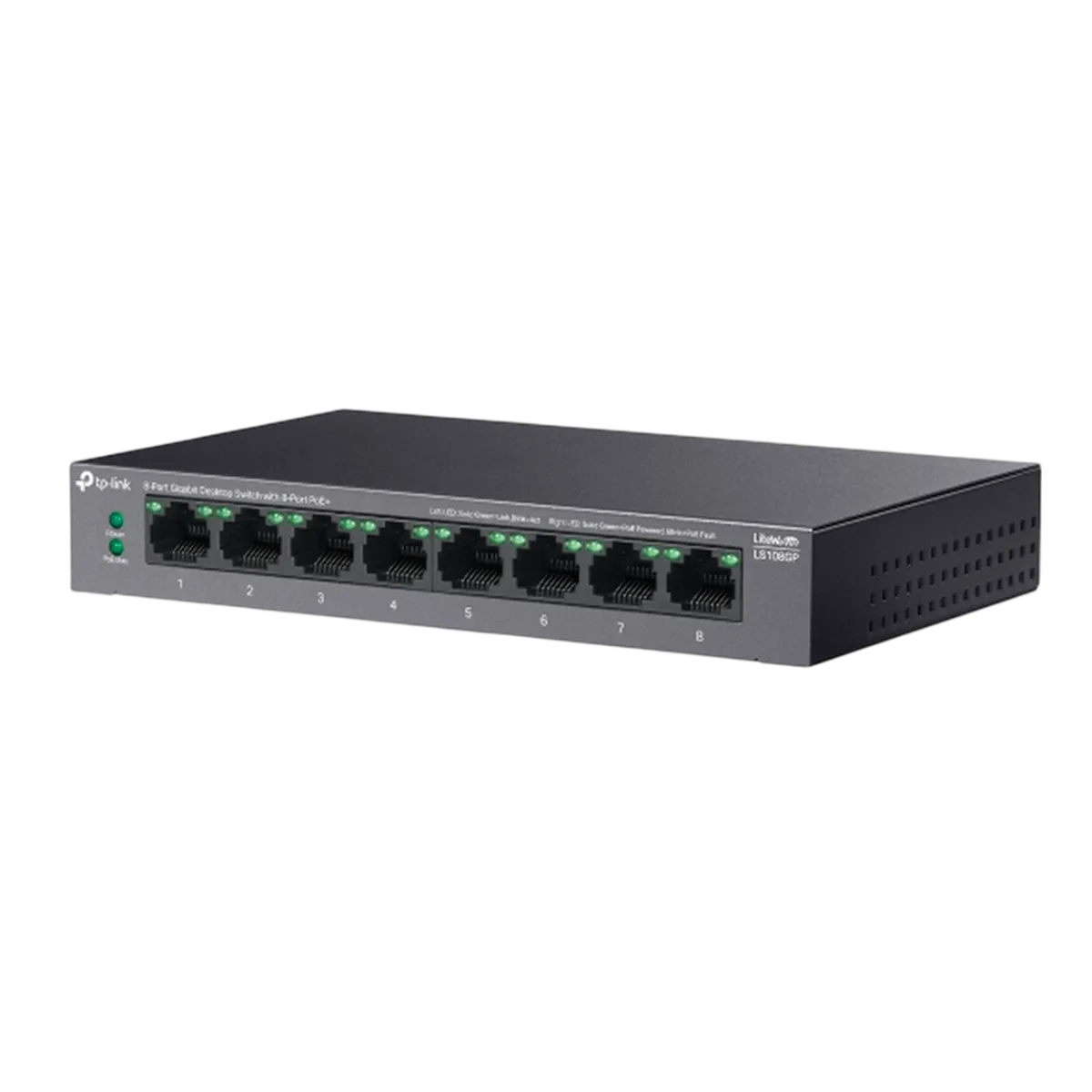 TP-Link LS108GP / Коммутатор неуправляемый гигабитный 8-портовый PoE (8 портов PoE+)