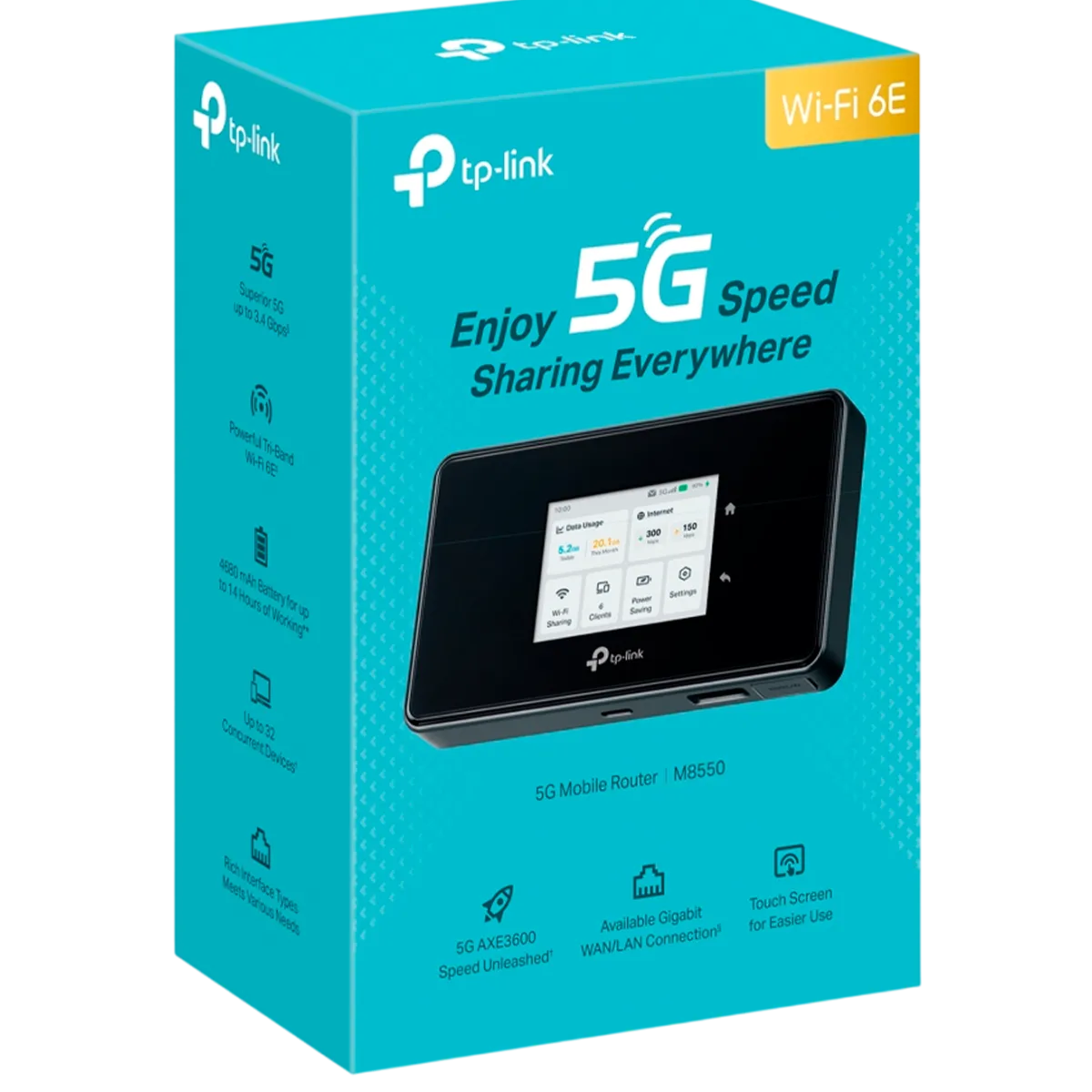 TP-Link M8550 / AXE3600 Беспроводной мобильный маршрутизатор 5G