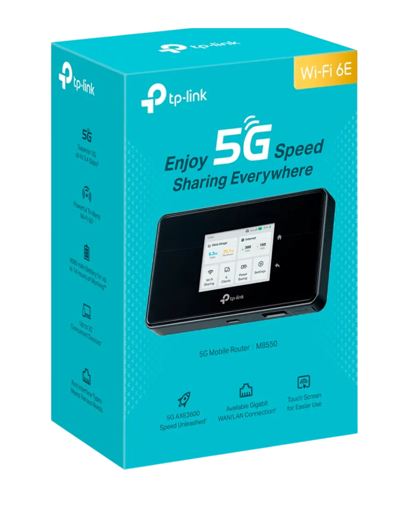 TP-Link M8550 / AXE3600 Беспроводной мобильный маршрутизатор 5G