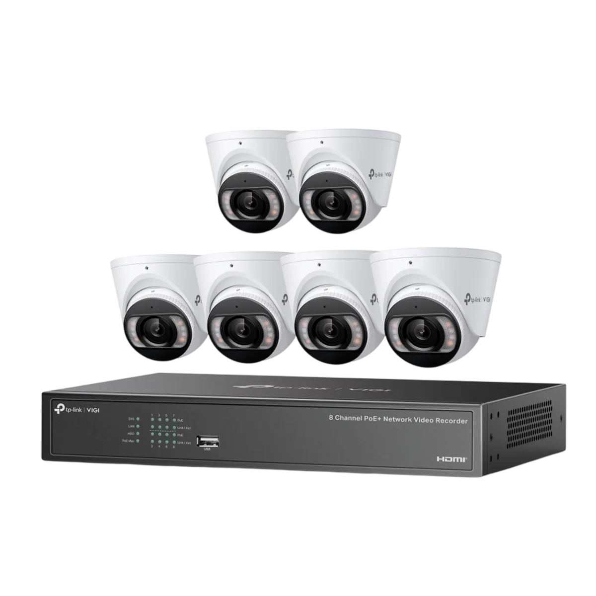 TP-Link VIGI NK8MP-T6425-2T / Комплект 4MP Full-Color турельная IPC & 8 канальный PoE+ NVR