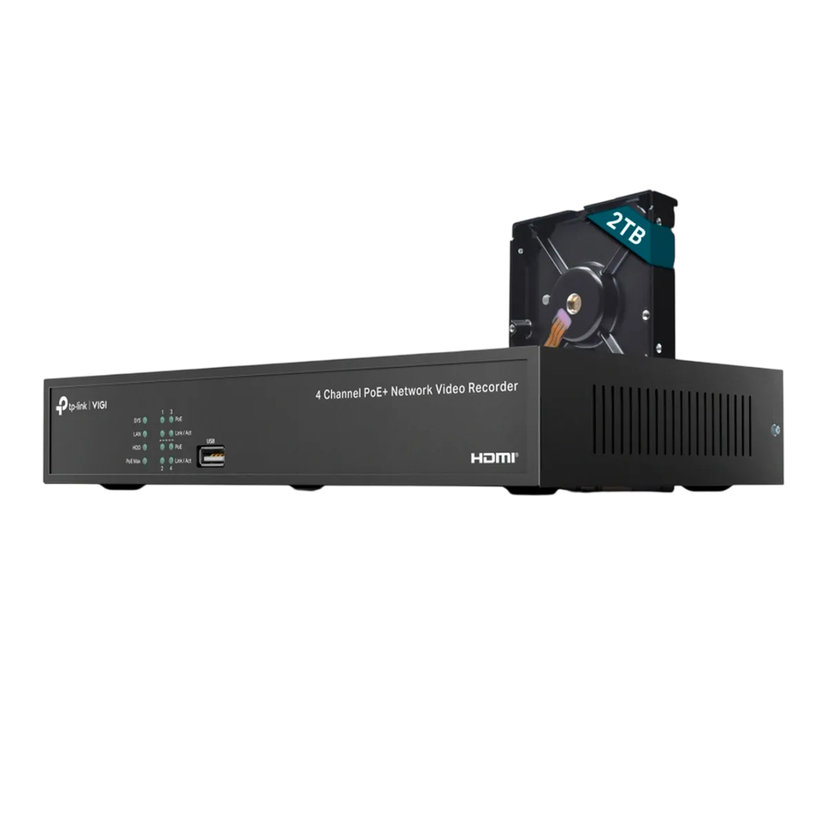 TP-Link VIGI NVR1004H-4P-2TB / 4-канальный сетевой видеорегистратор с поддержкой PoE+