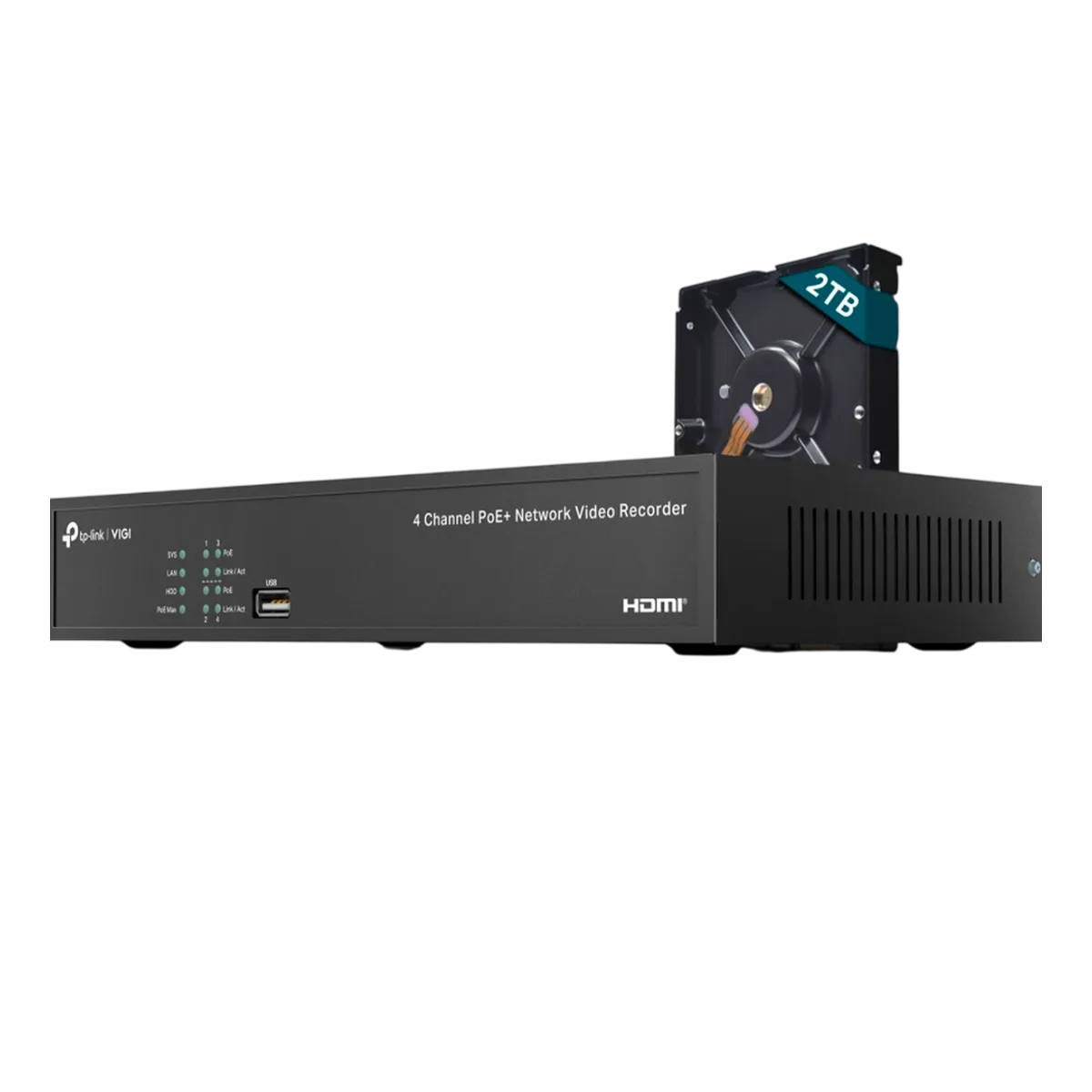 TP-Link VIGI NVR1004H-4P / 4-канальный сетевой видеорегистратор с поддержкой PoE+