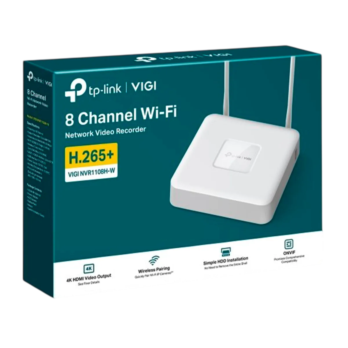 TP-Link VIGI NVR1108H-W / 8-канальный сетевой видеорегистратор с поддержкой PoE+ и Wi-Fi