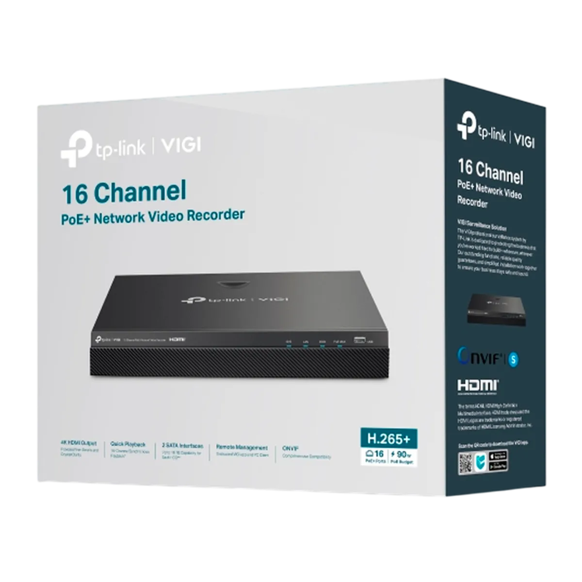 TP-Link VIGI NVR2016H-16P / 16-канальный сетевой видеорегистратор с поддержкой PoE+
