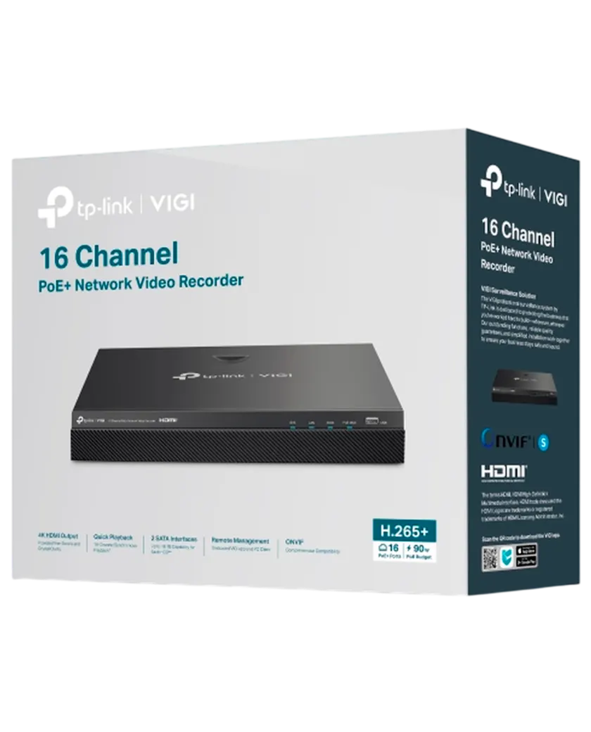 TP-Link VIGI NVR2016H-16P / 16-канальный сетевой видеорегистратор с поддержкой PoE+
