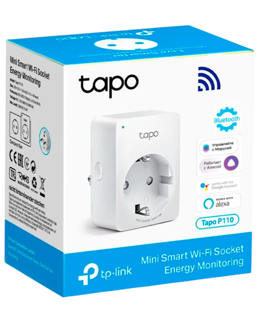 TP-Link Tapo P110 / Умная мини Wi-Fi розетка с мониторингом энергопотребления